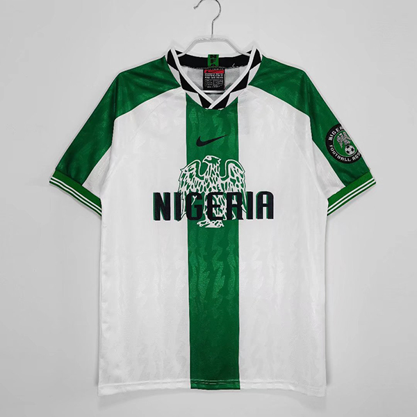 AAA Quality Nigeria 1996 Away White/Green Soccer Jersey